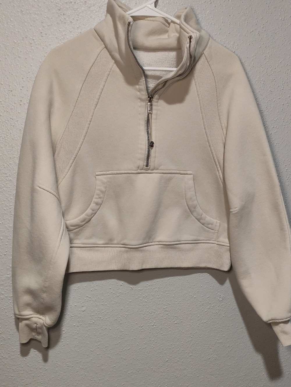 lululemon athletica Cropped Cream Half-Zip Pullover
